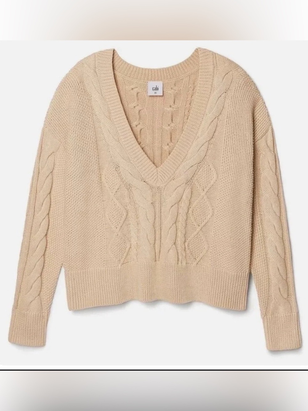 Cabi Cable Knit Cropped Sweater